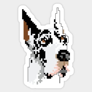 Harlequin Great Dane Pixel Art Sticker